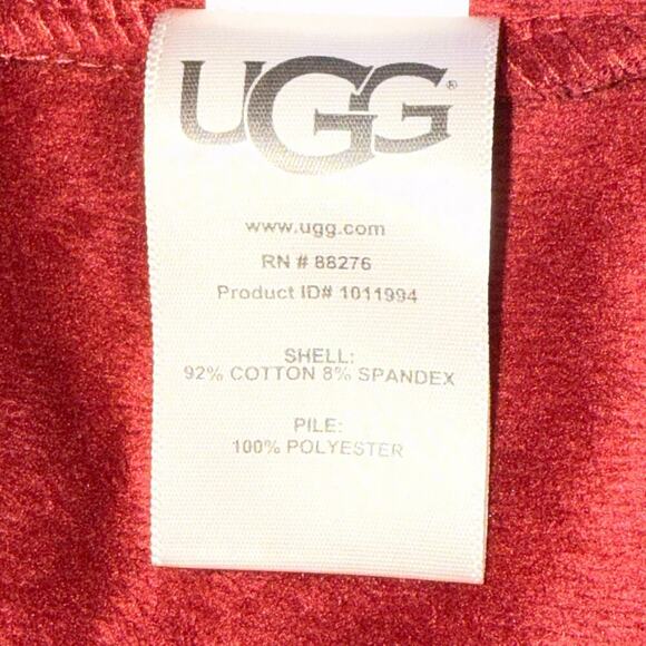 UGG Women’s Burgundy Lounge Robe Size Small Cozy Cotton Blend Belted Wrap - Picture 10 of 13